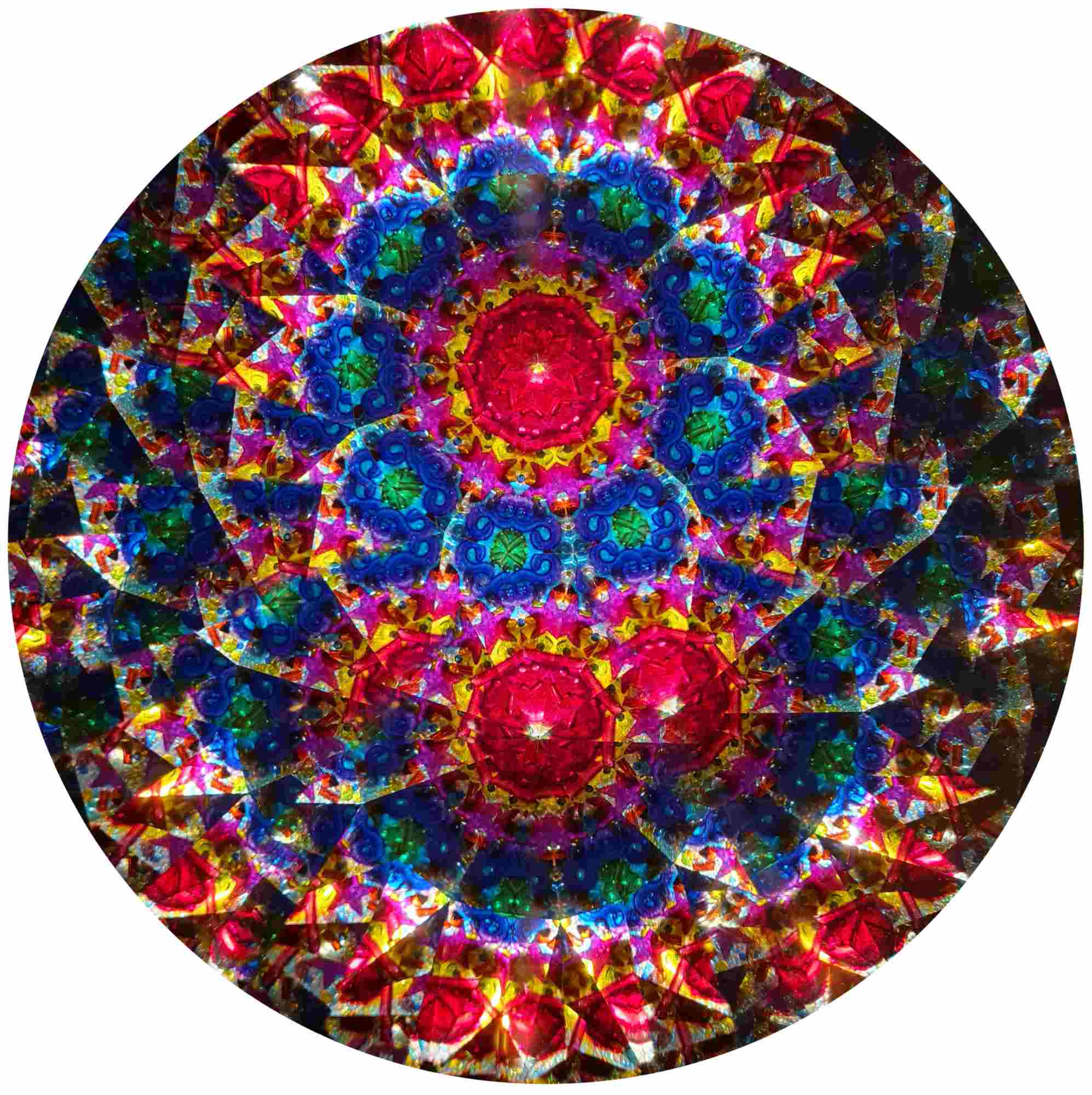 Messing-Kaleidoskop mit Doppel-Drehscheibe "Amaryllis"