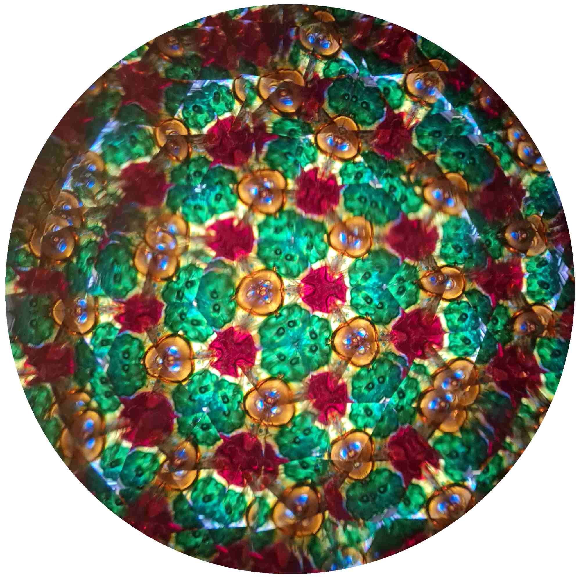 Messing-Kaleidoskop mit Doppel-Drehscheibe "Cataleya"