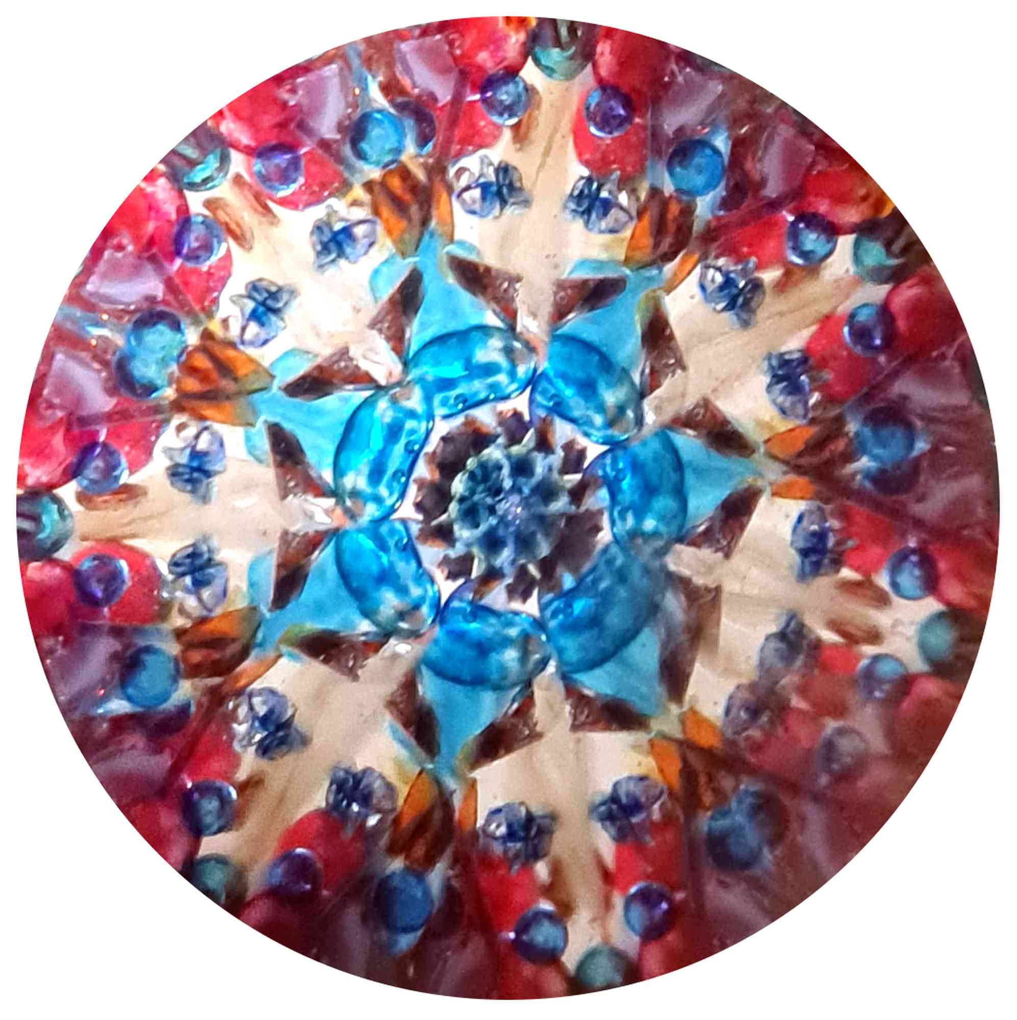 Mini-Kaleidoskop aus Messing mit Drehscheibe "Margo"