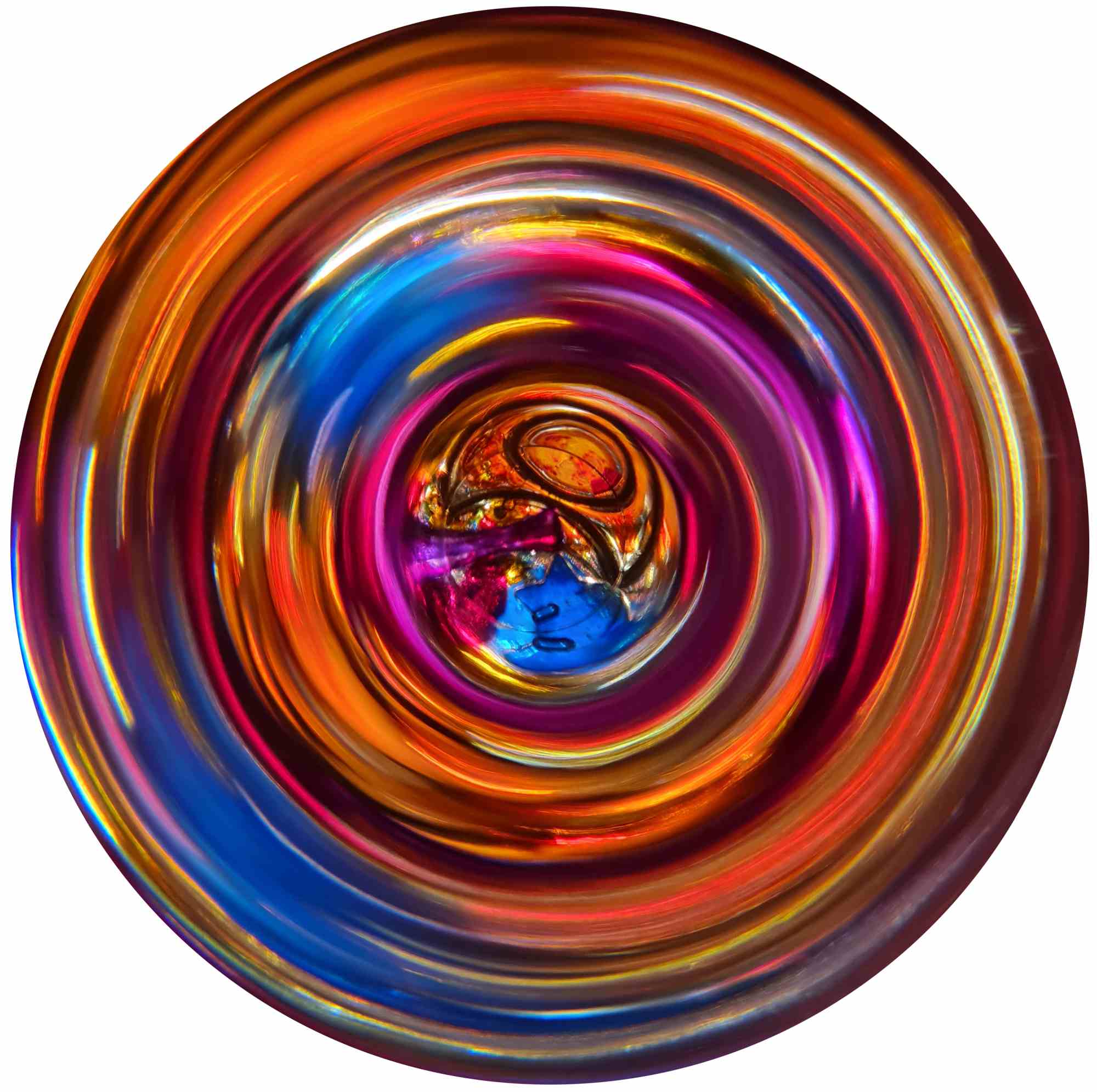 Glas-Kaleidoskop mit Doppel-Drehscheibe "Fleur"