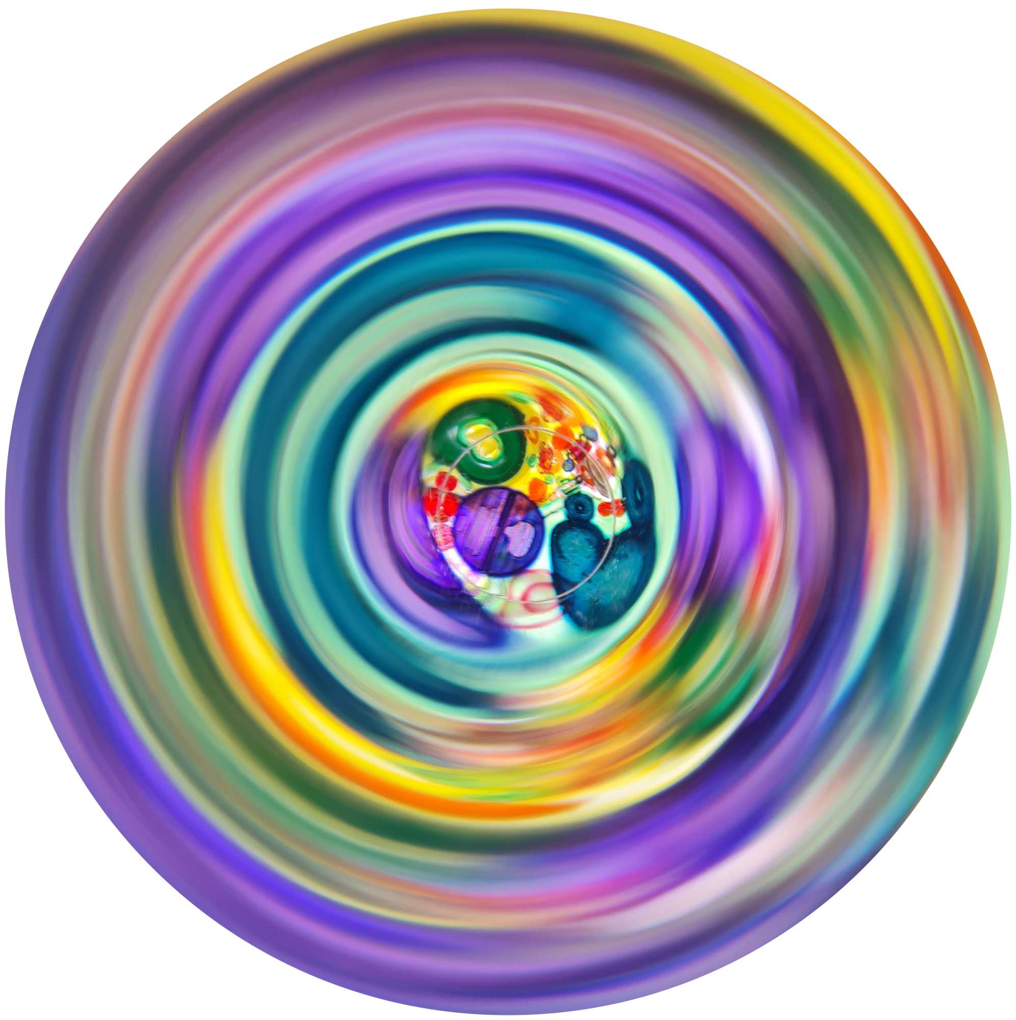 Glas-Kaleidoskop mit Doppel-Drehscheibe "Iris"