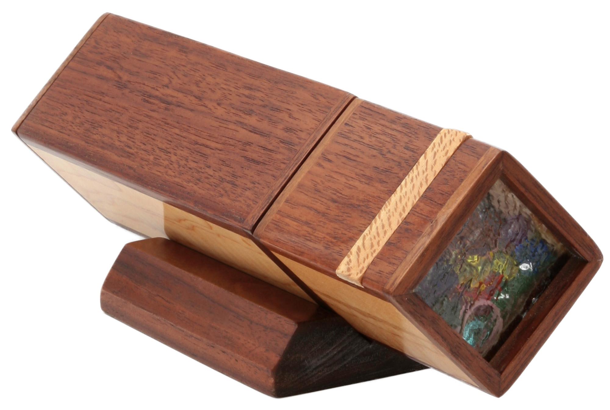 Wechselobjekt-Kaleidoskop zum Drehen aus Holz "Frances" Wechselobjekt-Kaleidoskop zum Drehen aus Holz "Frances"