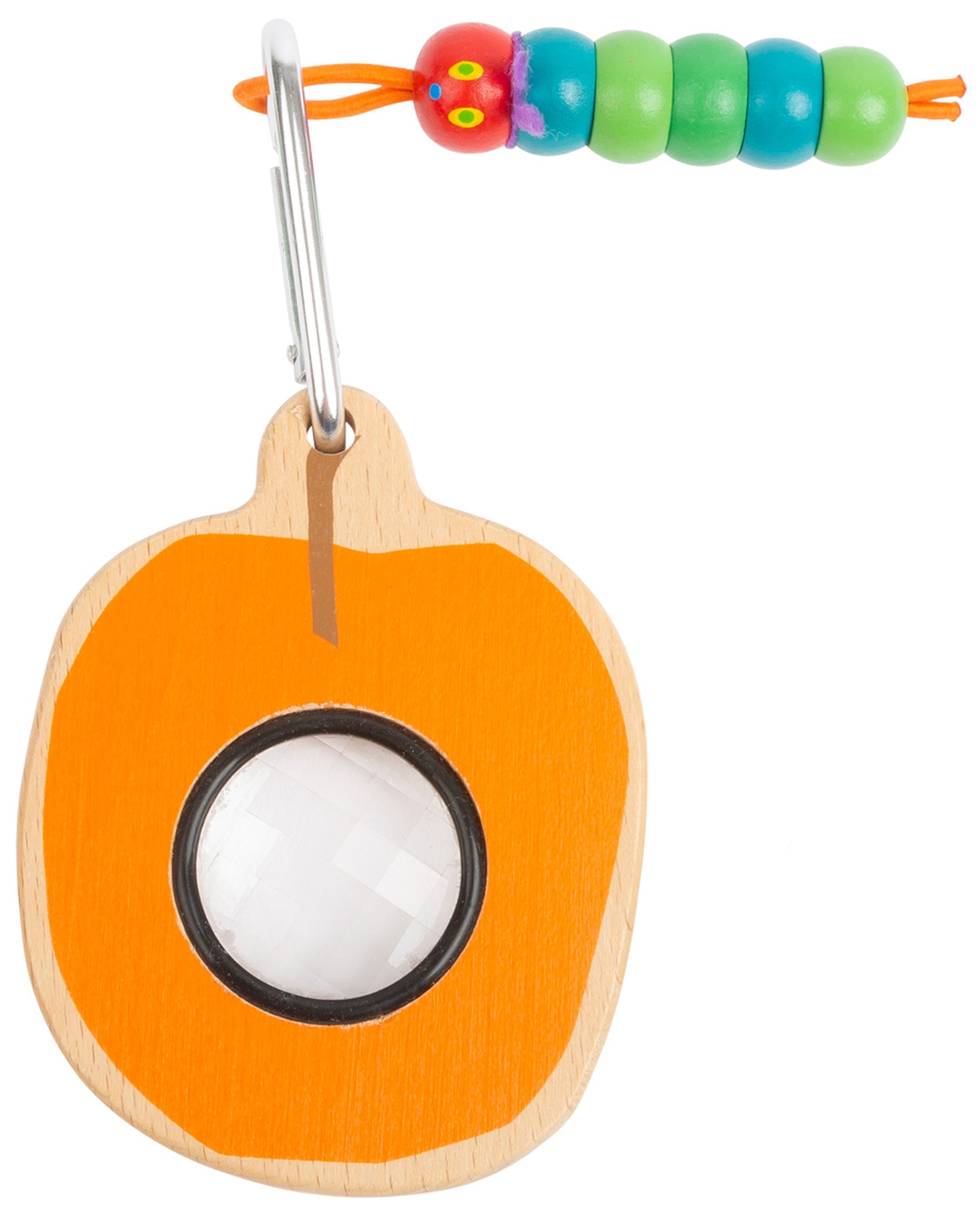 Guckauge aus Holz "Raupe Nimmersatt: Orange" Guckauge aus Holz "Raupe Nimmersatt: Orange"