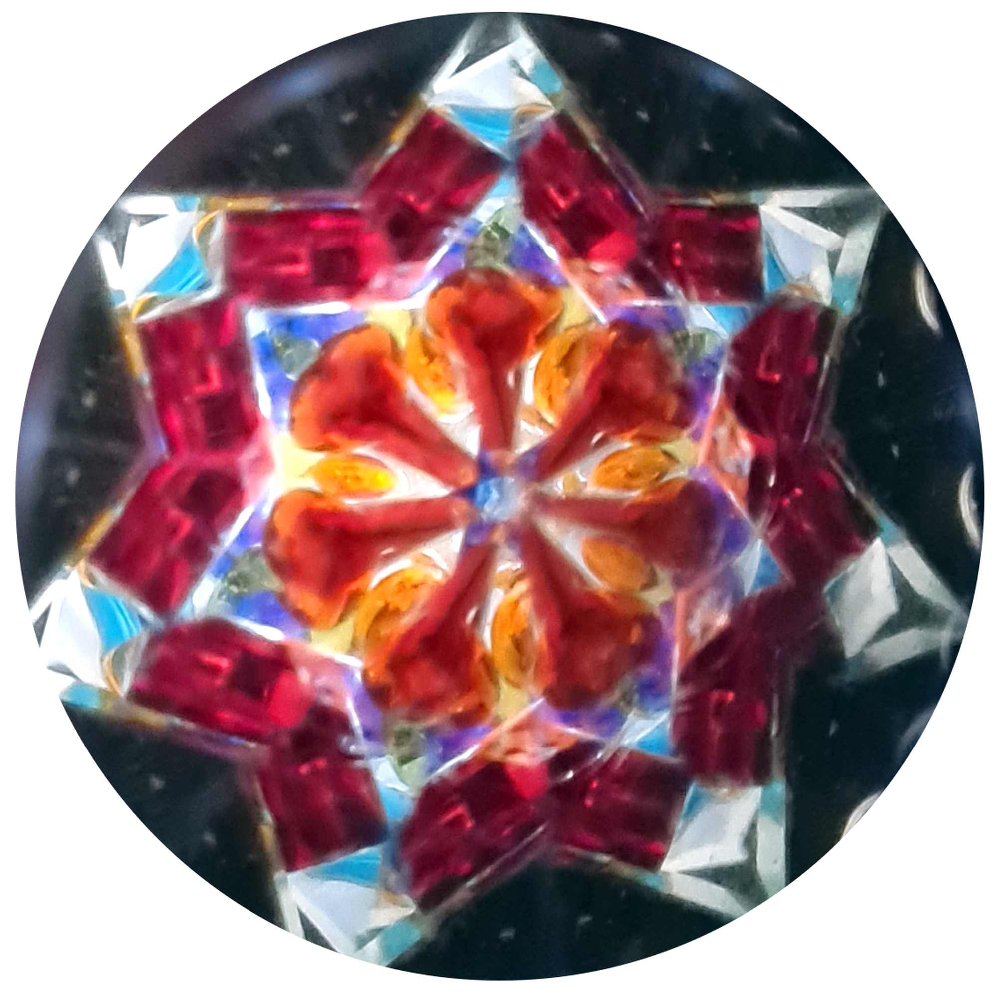 Mini-Kaleidoskop aus Messing mit Drehscheibe "Mandala"